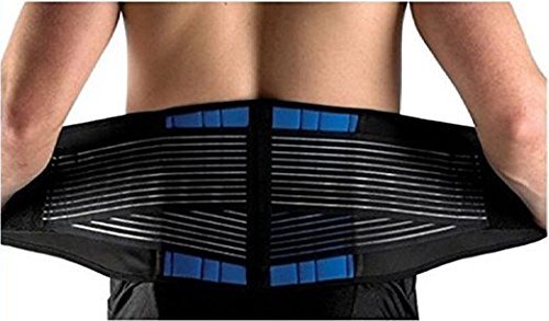 SUAVER Neopreno Deluxe Doble Halar Lumbar Inferior de la Espalda Apoyo de la Ayuda Cinturón de Ejercicio Alivio del Dolor (Negro, XXXXXX-L /58-62")