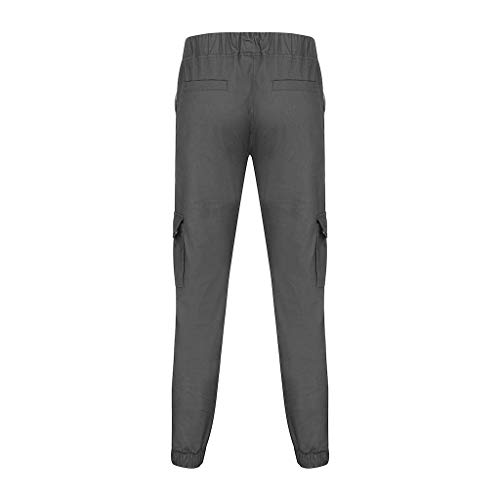 Subfamily Pantalones de Herramientas Deportivas Casuales Multibolsillos de Color Liso para Hombre Azul Marino Pocket Overol Casual Pocket Sport Work Pantalones de Pantalón Casuales Gris Oscuro XXL