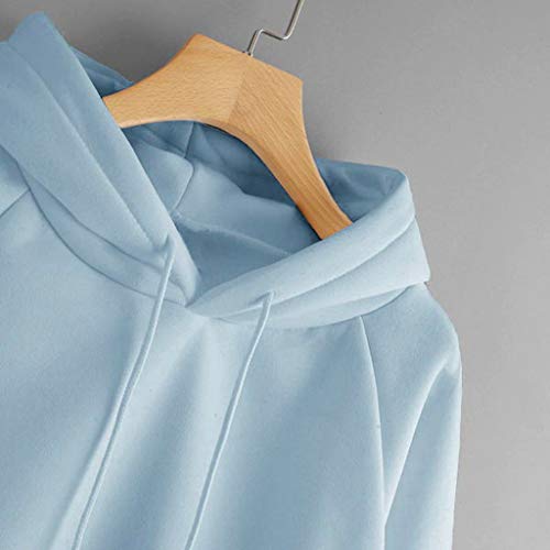 Sudadera Adolescentes Chicas Tumblr de Color Sólido con Bolsillo - Sudaderas Manga Larga Mujer Flojo Moda - Fossen Casual Sweatshirt Hoodies Suéter