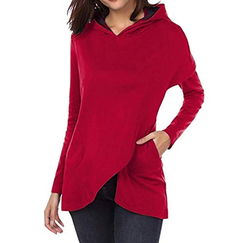 Sudadera con Capucha De Manga Larga A Cuadros De Las Mujeres, Belasdla Top De Retazos A Cuadros Suelta Casual Tops Camisa De Camisa De La Ropa De OtoñO Invierno Fiesta De Mujer De Moda