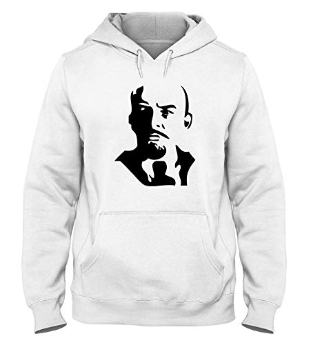 Sudadera con Capucha para Hombre Blanca DEC0196 Lenin Sudadera con Capucha para Hombre Blanca DEC0196 Lenin
