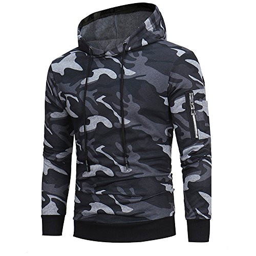 Sudaderas con Capucha para Hombre Camuflaje Jersey Ciclismo Suéter Manga Larga Hombre Ropa de Deporte Hoodie Chándal con Cordón Hombre riou