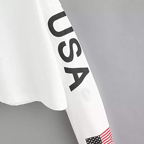 Sudaderas Cortas Adolescentes Chicas - Invierno Mujer Manga Larga Sudaderas con Capucha, Carta Brooklyn en el Pecho (Blanco - USA, Small) Sudaderas Cortas Adolescentes Chicas - Invierno Mujer Manga Larga Sudaderas con Capucha, Carta Brooklyn en el Pecho (Blanco - USA, Small)