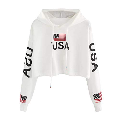Sudaderas Cortas Adolescentes Chicas - Invierno Mujer Manga Larga Sudaderas con Capucha, Carta Brooklyn en el Pecho (Blanco - USA, Small) Sudaderas Cortas Adolescentes Chicas - Invierno Mujer Manga Larga Sudaderas con Capucha, Carta Brooklyn en el Pecho (Blanco - USA, Small)