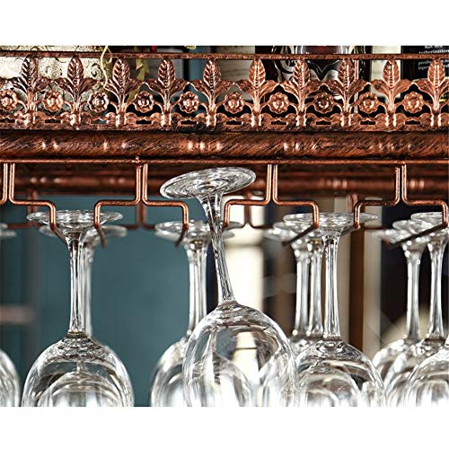 SuDeLLong Estante del Vino Vino Rack For Colgar Copas Estante De La Barra Barra De Colgar Boca Abajo Botellero Portavasos Decorativa Almacenamiento en botellero (Color : Black, Size : 60x35cm)