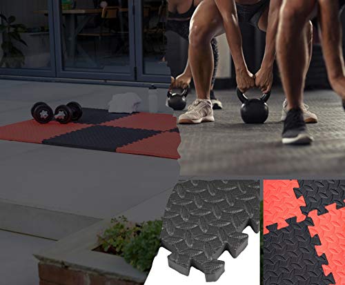 Suelo goma eva; 4 Piezas y 8 Bordes; Grosor de 2cm; 61,5 x 61,5cm; suelo gimnasio – Más gruesas y grandes que las baldosas habituales, para Gym, Tatami Puzzle. Suelo goma eva; 4 Piezas y 8 Bordes; Grosor de 2cm; 61,5 x 61,5cm; suelo gimnasio – Más gruesas y grandes que las baldosas habituales, para Gym, Tatami Puzzle.