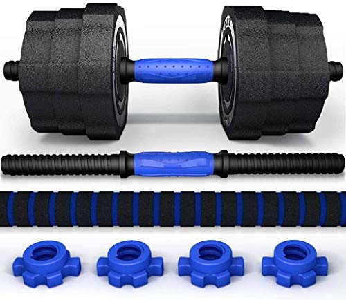 Suge 10 kg * 2 Mancuernas Set Training Bíceps Peso Desmontable de Goma Bell de Mano con Barra Conjunto Equipo casero del Ejercicio de Fitness + Biela hogar Pesas