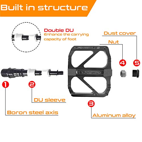 Sugelary Pedales Bicicleta, Pedales Bicicleta Montaña de Aleación de Aluminio Pedal DU 9/16" Pulgadas con Antideslizante Pedal para BMX Bicicleta de Montaña