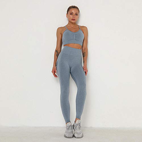 SUIYI Temporada de Verano Yoga Slim Fit Azul Yoga Pantalon Elásticos Cintura Alta Yoga Mallas Deportivas para Mujeres, Polainas para Correr con Control De SUIYI Temporada de Verano Yoga Slim Fit Azul Yoga Pantalon Elásticos Cintura Alta Yoga Mallas Deportivas para Mujeres, Polainas para Correr con Control De