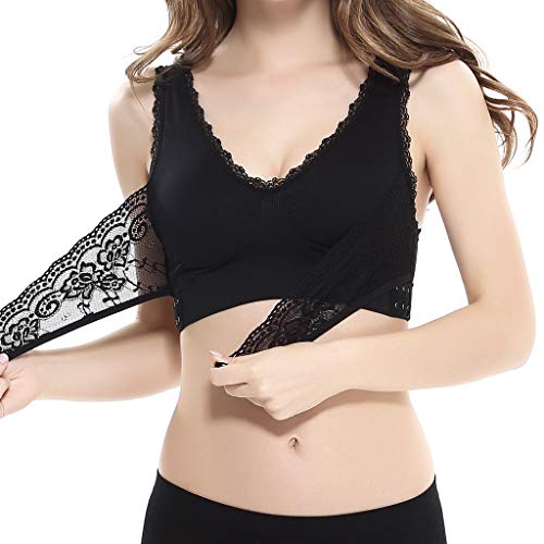 Sujetador Deportivo para Mujer SHOBDW 2019 Nuevo Cómodo Color Sólido Cuello en V Tank Tops Blusa Encaje Camisole Camisetas Mujer Tirantes Deporte Bra Tallas Grandes S-6XL(Negro,XL) Sujetador Deportivo para Mujer SHOBDW 2019 Nuevo Cómodo Color Sólido Cuello en V Tank Tops Blusa Encaje Camisole Camisetas Mujer Tirantes Deporte Bra Tallas Grandes S-6XL(Negro,XL)