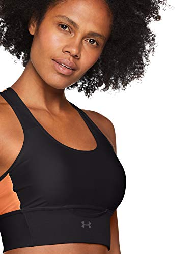 Sujetador deportivo para mujer Under Armour Cross Back Clutch, Mujer, 1303477-002, Black/After Burn/Reflective, Small Sujetador deportivo para mujer Under Armour Cross Back Clutch, Mujer, 1303477-002, Black/After Burn/Reflective, Small