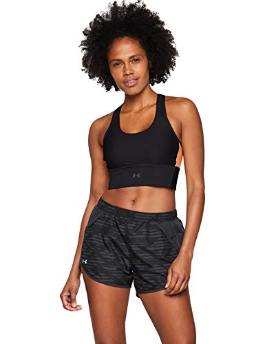 Sujetador deportivo para mujer Under Armour Cross Back Clutch, Mujer, 1303477-002, Black/After Burn/Reflective, Small