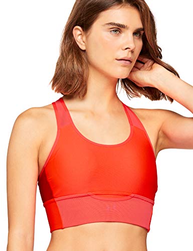 Sujetador deportivo para mujer Under Armour Cross Back Clutch, Mujer, 1303477-877, After Burn/Radio Red/Reflective, Large