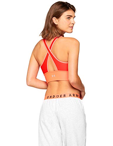 Sujetador deportivo para mujer Under Armour Cross Back Clutch, Mujer, 1303477-877, After Burn/Radio Red/Reflective, Medium