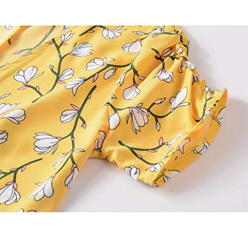 Sulifor Vestido de Fiesta con Estampado Floral,Vestido navideƱo con Cuello en V para Mujer,Vestido de Fiesta de Manga Corta,Vestido Casual de Verano Sulifor Vestido de Fiesta con Estampado Floral,Vestido navideƱo con Cuello en V para Mujer,Vestido de Fiesta de Manga Corta,Vestido Casual de Verano