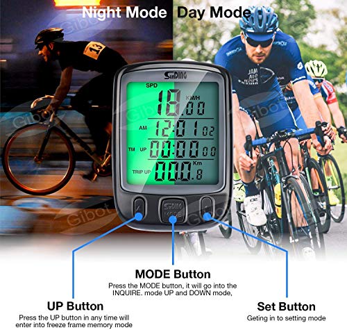 SuMille Bike Velocímetro Odómetro Bike Ordenador Retroiluminación a Prueba de Agua Pantalla Seguimiento de la Velocidad es Adecuado para el Ciclismo