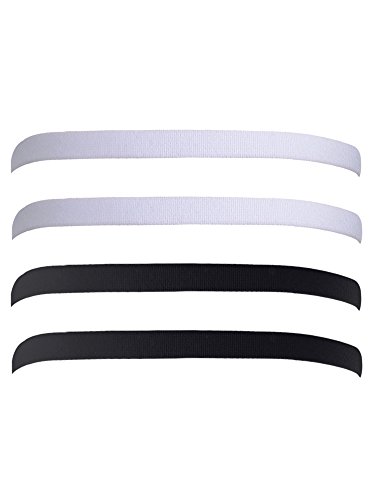 Sumind 4 Piezas de Diadema Deportiva Diadema Elástica Antideslizante Gruesa Banda de Pelo de Fútbol para Mujeres y Hombres, Negro y Blanco Sumind 4 Piezas de Diadema Deportiva Diadema Elástica Antideslizante Gruesa Banda de Pelo de Fútbol para Mujeres y Hombres, Negro y Blanco