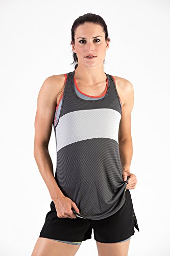 Sundried Use Yoga Deportes para Mujer del Chaleco sin Mangas de Entrenamiento Scoop y Gimnasio sin Mangas (Gris Oscuro, X-S)