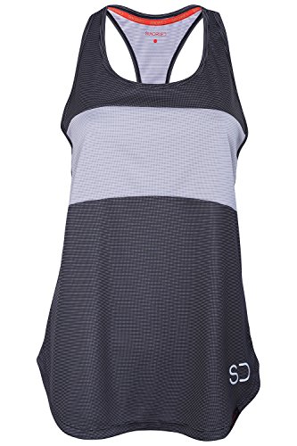 Sundried Use Yoga Deportes para Mujer del Chaleco sin Mangas de Entrenamiento Scoop y Gimnasio sin Mangas (Gris Oscuro, X-S)