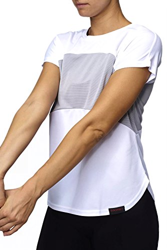 Sundried Yoga para Mujer de la Gimnasia Top Trabajar el Entrenamiento t-Shirt (Negro, S)