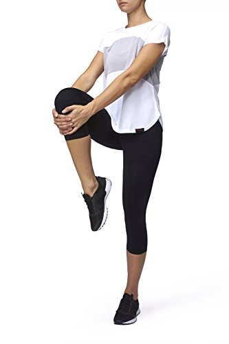Sundried Yoga para Mujer de la Gimnasia Top Trabajar el Entrenamiento t-Shirt (Negro, XL)