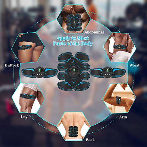 SUNGYIN EMS - Estimulador muscular de abdominales ABS, dispositivo de entrenamiento profesional USB, electroestimulación eléctrica abdominal, cinturón de fitness para mujeres y hombres (8 unidades) SUNGYIN EMS - Estimulador muscular de abdominales ABS, dispositivo de entrenamiento profesional USB, electroestimulación eléctrica abdominal, cinturón de fitness para mujeres y hombres (8 unidades)