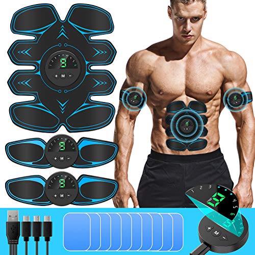 SUNGYIN EMS - Estimulador muscular de abdominales ABS, dispositivo de entrenamiento profesional USB, electroestimulación eléctrica abdominal, cinturón de fitness para mujeres y hombres (8 unidades) SUNGYIN EMS - Estimulador muscular de abdominales ABS, dispositivo de entrenamiento profesional USB, electroestimulación eléctrica abdominal, cinturón de fitness para mujeres y hombres (8 unidades)