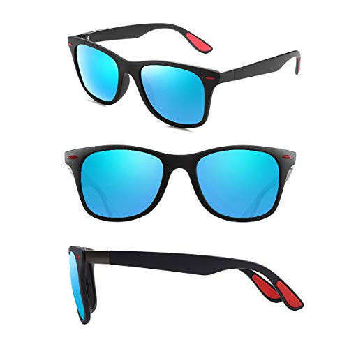 Sunmeet Gafas de Sol Polarizadas Hombre Mujere para Conducir Deportes100% Protección UV400 Gafas para Conducción(Azul/Negro)