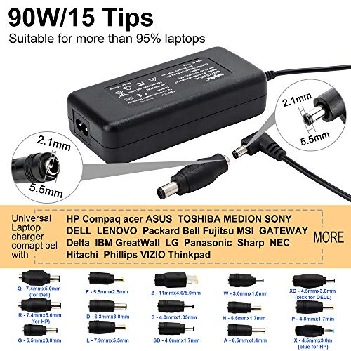 Sunydeal Computadora portátil Cargador Universal Fuente de alimentación Adaptador Cable ordenador 15V 16V 18.5V 19V 19.5V 20V 24V para Acer ASUS Sony Toshiba HP Dell LG Lenovo IBM Fujitsu Packard Bell Sunydeal Computadora portátil Cargador Universal Fuente de alimentación Adaptador Cable ordenador 15V 16V 18.5V 19V 19.5V 20V 24V para Acer ASUS Sony Toshiba HP Dell LG Lenovo IBM Fujitsu Packard Bell