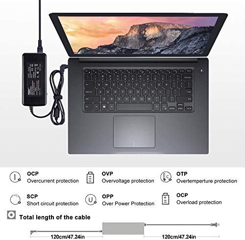 Sunydeal Computadora portátil Cargador Universal Fuente de alimentación Adaptador Cable ordenador 15V 16V 18.5V 19V 19.5V 20V 24V para Acer ASUS Sony Toshiba HP Dell LG Lenovo IBM Fujitsu Packard Bell