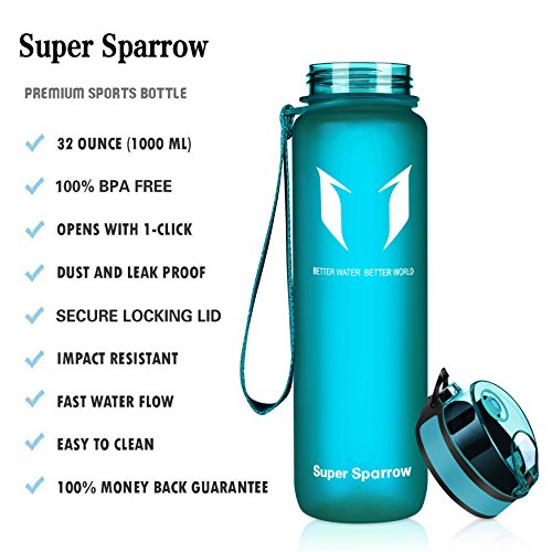 Super Sparrow Botella de Agua Deportiva -350ml & 500ml & 1000ml - Sin BPA