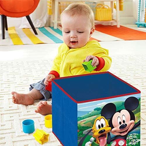 Superdiver Cubo Organizador Plegable de Tela Disney Mickey Mouse para Niño - Caja de Almacenaje para Juguetes Compatible con Kallax de IKEA para Dormitorio Infantil 31x31x31cm