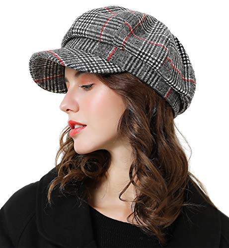 Superora Boinas Mujer Francesa Vintage Sombreros de Mujer Fiesta Invierno Clásico Gorro Caliente Beret Francés Beanie Cozy Enrejado Superora Boinas Mujer Francesa Vintage Sombreros de Mujer Fiesta Invierno Clásico Gorro Caliente Beret Francés Beanie Cozy Enrejado