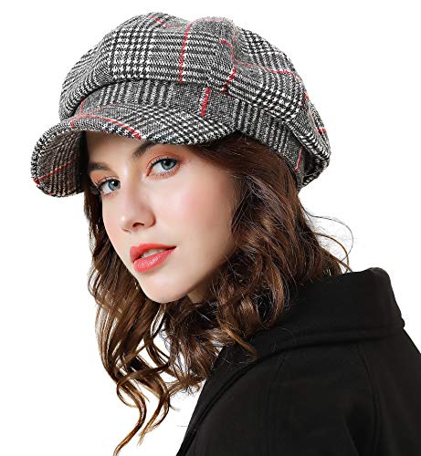 Superora Boinas Mujer Francesa Vintage Sombreros de Mujer Fiesta Invierno Clásico Gorro Caliente Beret Francés Beanie Cozy Enrejado Superora Boinas Mujer Francesa Vintage Sombreros de Mujer Fiesta Invierno Clásico Gorro Caliente Beret Francés Beanie Cozy Enrejado