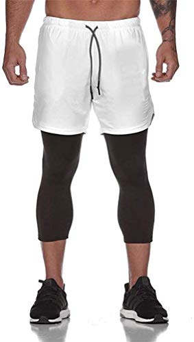 Superora Pantalones Cortos Legging Mallas Hombre Deporte Chándal Deportivos Compresión Interna con Bolsillo Incorporado y Bolsillo Transpiración de Secado Rápido Superora Pantalones Cortos Legging Mallas Hombre Deporte Chándal Deportivos Compresión Interna con Bolsillo Incorporado y Bolsillo Transpiración de Secado Rápido