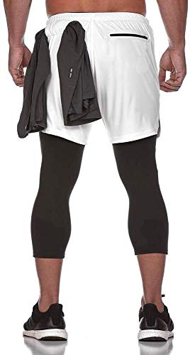 Superora Pantalones Cortos Legging Mallas Hombre Deporte Chándal Deportivos Compresión Interna con Bolsillo Incorporado y Bolsillo Transpiración de Secado Rápido Superora Pantalones Cortos Legging Mallas Hombre Deporte Chándal Deportivos Compresión Interna con Bolsillo Incorporado y Bolsillo Transpiración de Secado Rápido