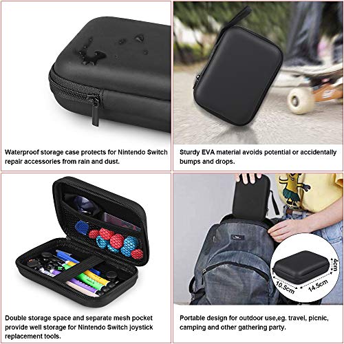 SUPERSUN 4 x Reemplazo de Joystick para Nintendo Switch Joy Con, 38 Piezas Kit de Accesorios de Reparación para Nintendo Switch, Funda para Herramientas Reparar para Nintendo Switch SUPERSUN 4 x Reemplazo de Joystick para Nintendo Switch Joy Con, 38 Piezas Kit de Accesorios de Reparación para Nintendo Switch, Funda para Herramientas Reparar para Nintendo Switch