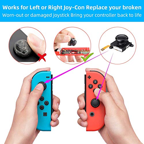 SUPERSUN 4 x Reemplazo de Joystick para Nintendo Switch Joy Con, 38 Piezas Kit de Accesorios de Reparación para Nintendo Switch, Funda para Herramientas Reparar para Nintendo Switch
