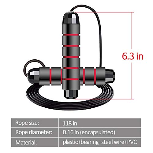 Supertrip Saltar la Cuerda para Adultos Sin Enredos con Rodamientos de Bolas Comba de Saltar Asa de Espuma Ajustable y con Memoria Cuerda para Saltar Supertrip Saltar la Cuerda para Adultos Sin Enredos con Rodamientos de Bolas Comba de Saltar Asa de Espuma Ajustable y con Memoria Cuerda para Saltar