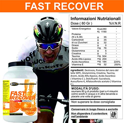 Suplementos de ciclismo Potente energetico GO RUN gr 1000 + FAST RECOVER Post Workout 1500 gr Promueve Muscular Ideal Recuperación para el Mantenimiento Whey Dextrosa Greatina Glutamina Taurina