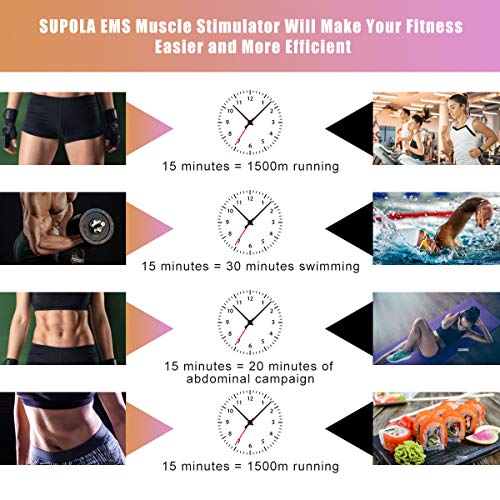 SUPOLA Electroestimulador Muscular Abdominales, Entrenador Muscular EMS Estimulador con Transmisión de Voz Inteligente&USB Recargable, ABS Estimulador para Abdomen/Brazo/Piernas/Cintura,16pcs Gel Pads SUPOLA Electroestimulador Muscular Abdominales, Entrenador Muscular EMS Estimulador con Transmisión de Voz Inteligente&USB Recargable, ABS Estimulador para Abdomen/Brazo/Piernas/Cintura,16pcs Gel Pads