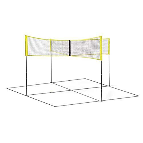 Suppemie - Red de voleibol de cuatro lados para voleibol portátil, red de entrenamiento ajustable, para playa, jardín o actividades al aire libre