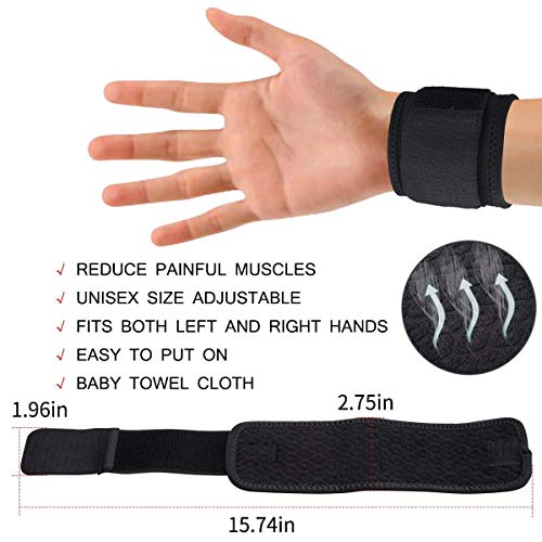 SUPRBIRD 2 Piezas Muñequeras Deportivas, Muñequeras Crossfit Hombre y Mujer para Levantar de Pesas, Gym, Flexiones, Tendinitis, Protección de la Muñeca Antideslizante Negro, Ortesis de Mano