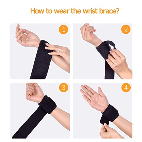 SUPRBIRD 2 Piezas Muñequeras Deportivas, Muñequeras Crossfit Hombre y Mujer para Levantar de Pesas, Gym, Flexiones, Tendinitis, Protección de la Muñeca Antideslizante Negro, Ortesis de Mano SUPRBIRD 2 Piezas Muñequeras Deportivas, Muñequeras Crossfit Hombre y Mujer para Levantar de Pesas, Gym, Flexiones, Tendinitis, Protección de la Muñeca Antideslizante Negro, Ortesis de Mano