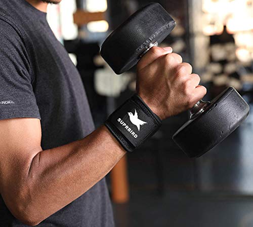 SUPRBIRD 2 Piezas Muñequeras Deportivas, Muñequeras Crossfit Hombre y Mujer para Levantar de Pesas, Gym, Padel, Tenis, Flexiones, Tendinitis, Ortesis de Mano SUPRBIRD 2 Piezas Muñequeras Deportivas, Muñequeras Crossfit Hombre y Mujer para Levantar de Pesas, Gym, Padel, Tenis, Flexiones, Tendinitis, Ortesis de Mano