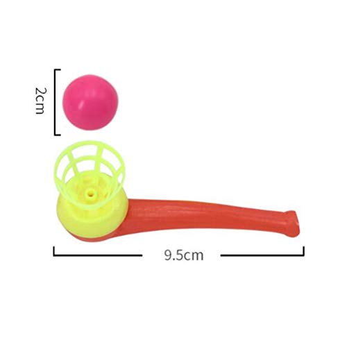 SUPVOX 10 piezas de plástico bola flotante de juguete que sopla juego de pelota Blow Pipe para niños bebé niño