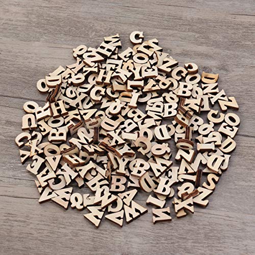 SUPVOX 100 UNIDS Letra del Alfabeto De Madera Piezas Sin Acabar Recortes de Madera Madera Slice Scrapbooking Adornos 15mm