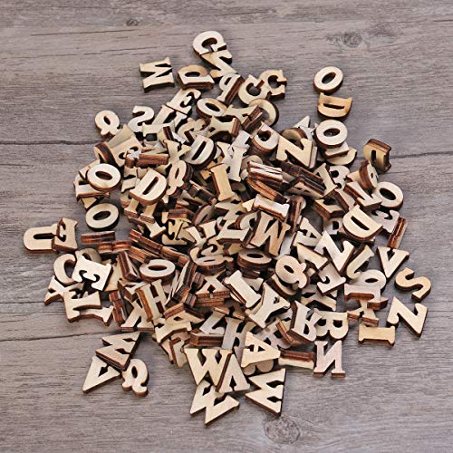 SUPVOX 100 UNIDS Letra del Alfabeto De Madera Piezas Sin Acabar Recortes de Madera Madera Slice Scrapbooking Adornos 15mm