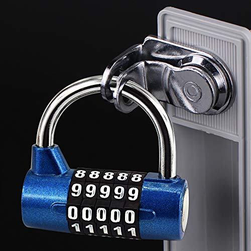 Surplex Cerradura de la Combinación de Seguridad Candado de 5 Dígitos, Juego de Candado Impermeable Antirruido Reajustable, para Gimnasio al Aire Libre Oficina de la Escuela Casa Maleta (azul) Surplex Cerradura de la Combinación de Seguridad Candado de 5 Dígitos, Juego de Candado Impermeable Antirruido Reajustable, para Gimnasio al Aire Libre Oficina de la Escuela Casa Maleta (azul)