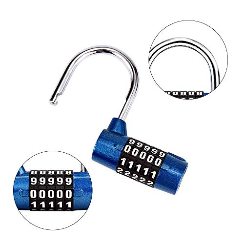 Surplex Cerradura de la Combinación de Seguridad Candado de 5 Dígitos, Juego de Candado Impermeable Antirruido Reajustable, para Gimnasio al Aire Libre Oficina de la Escuela Casa Maleta (azul) Surplex Cerradura de la Combinación de Seguridad Candado de 5 Dígitos, Juego de Candado Impermeable Antirruido Reajustable, para Gimnasio al Aire Libre Oficina de la Escuela Casa Maleta (azul)